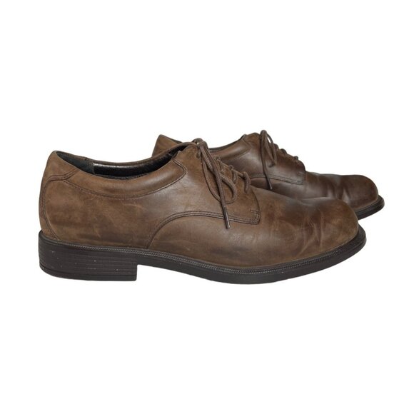 Rockport Mens Lace Front Shoes Brown Leather Upper Size 11.5M - Picture 1 of 10